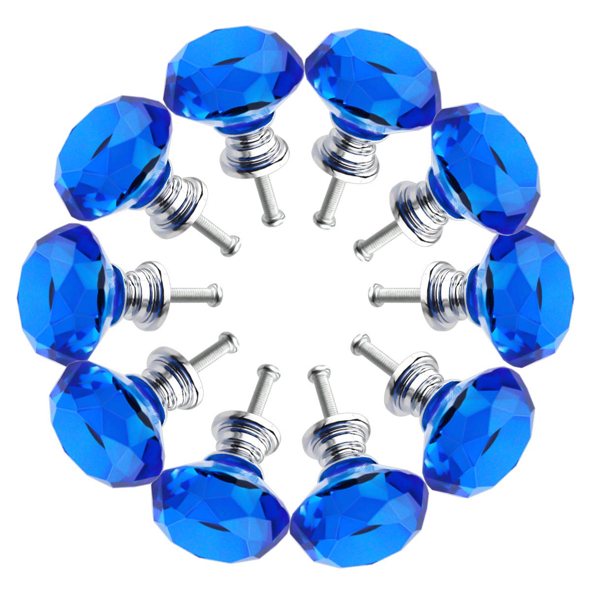 Crystal Glass Cabinet Knobs 30mm Diamond Shape Drawer Kitchen Cabinets Dresser Cupboard Wardrobe Pulls Handles 10 Pcs