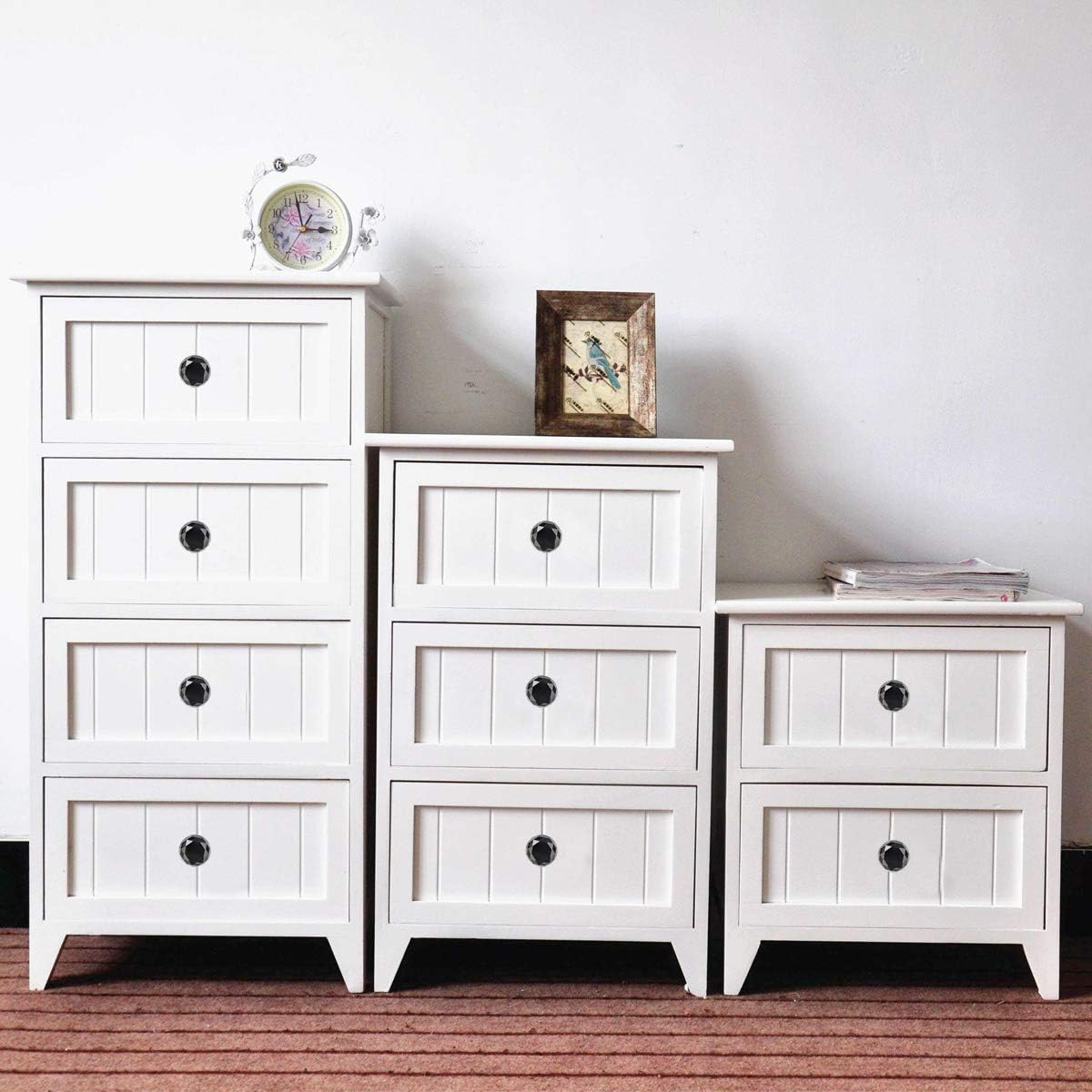 Crystal Glass Cabinet Knobs 30mm Diamond Shape Drawer Kitchen Cabinets Dresser Cupboard Wardrobe Pulls Handles 10 Pcs