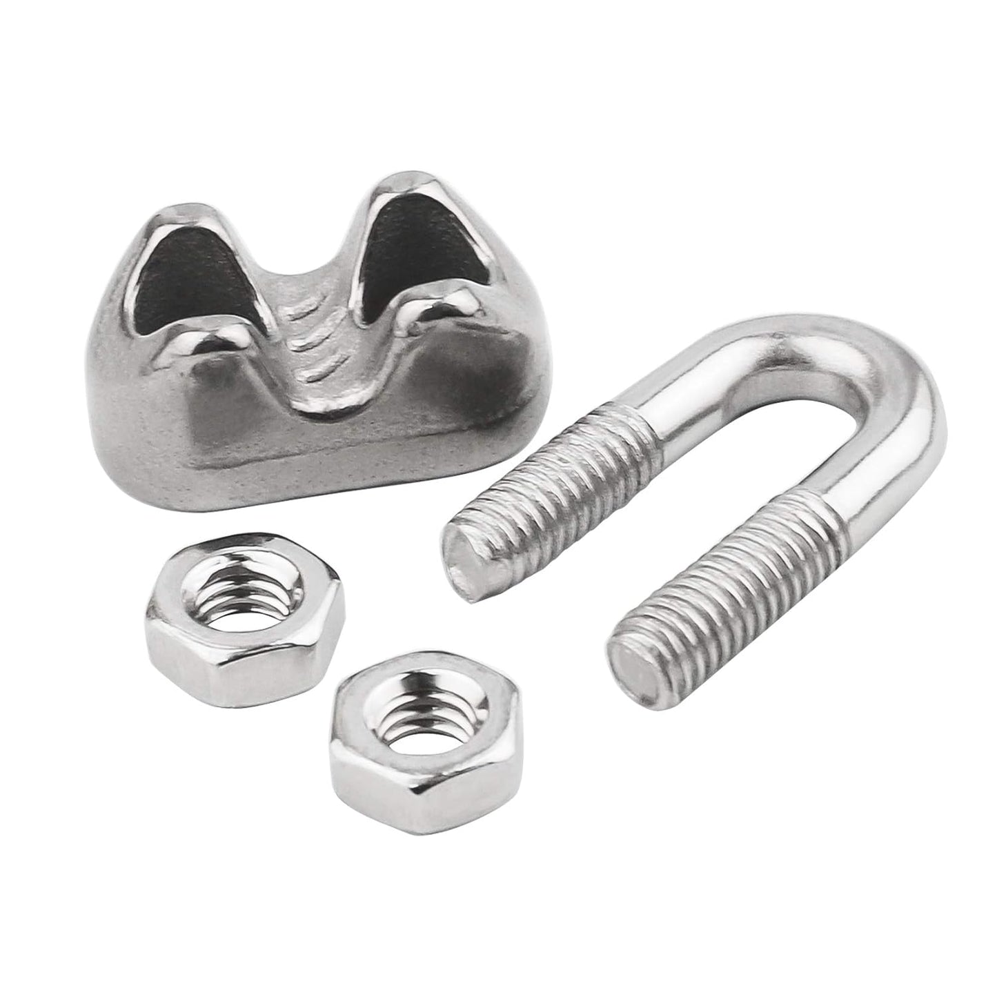 1/16 Inch M2 Stainless Steel Wire Rope Cable Clip Clamp Pack of 20