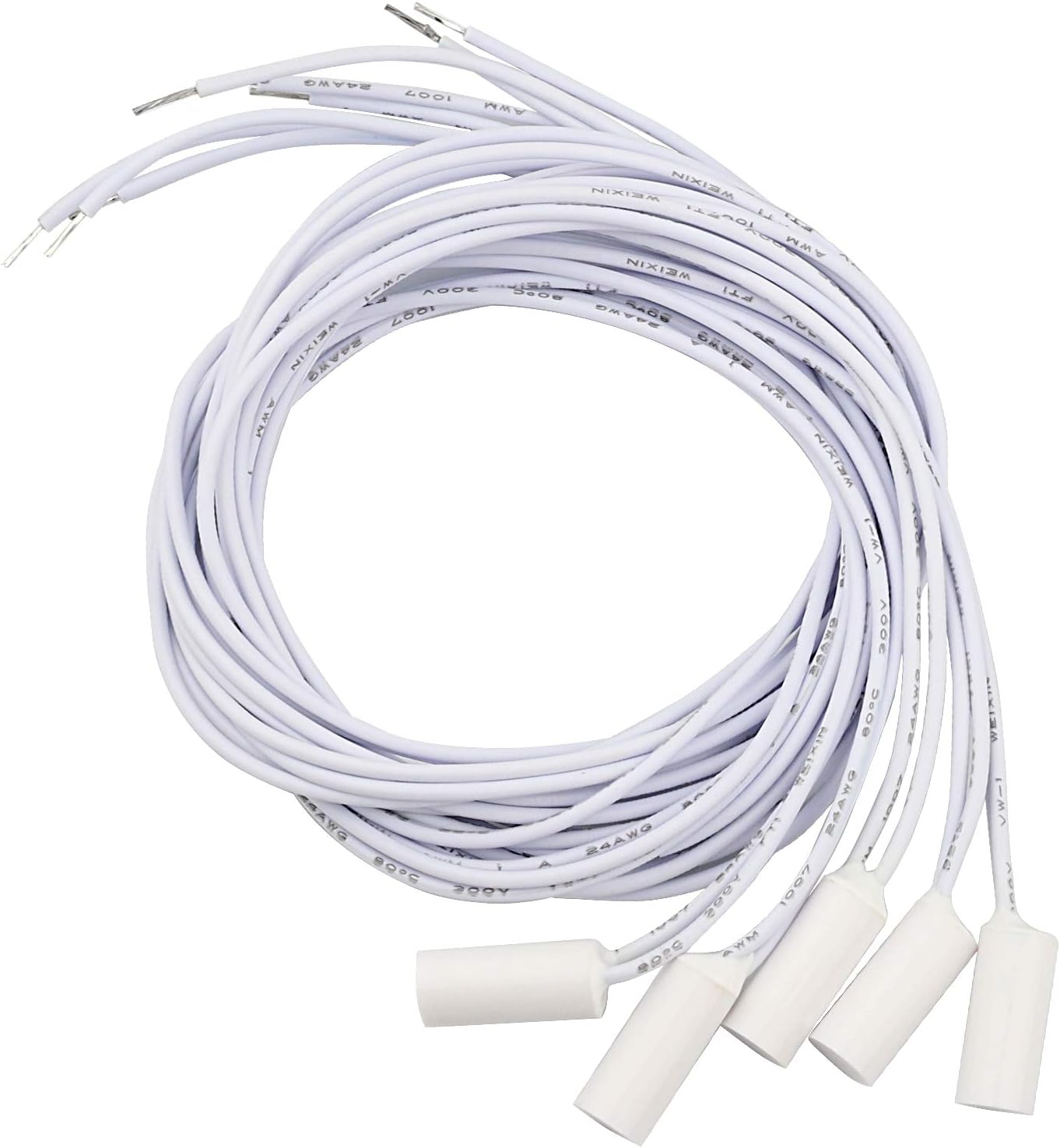 MC-34A NC (Normally Closed) Recessed Window Door Contact Sensor Alarm Magnetic Reed Switch White - (5 Sets)