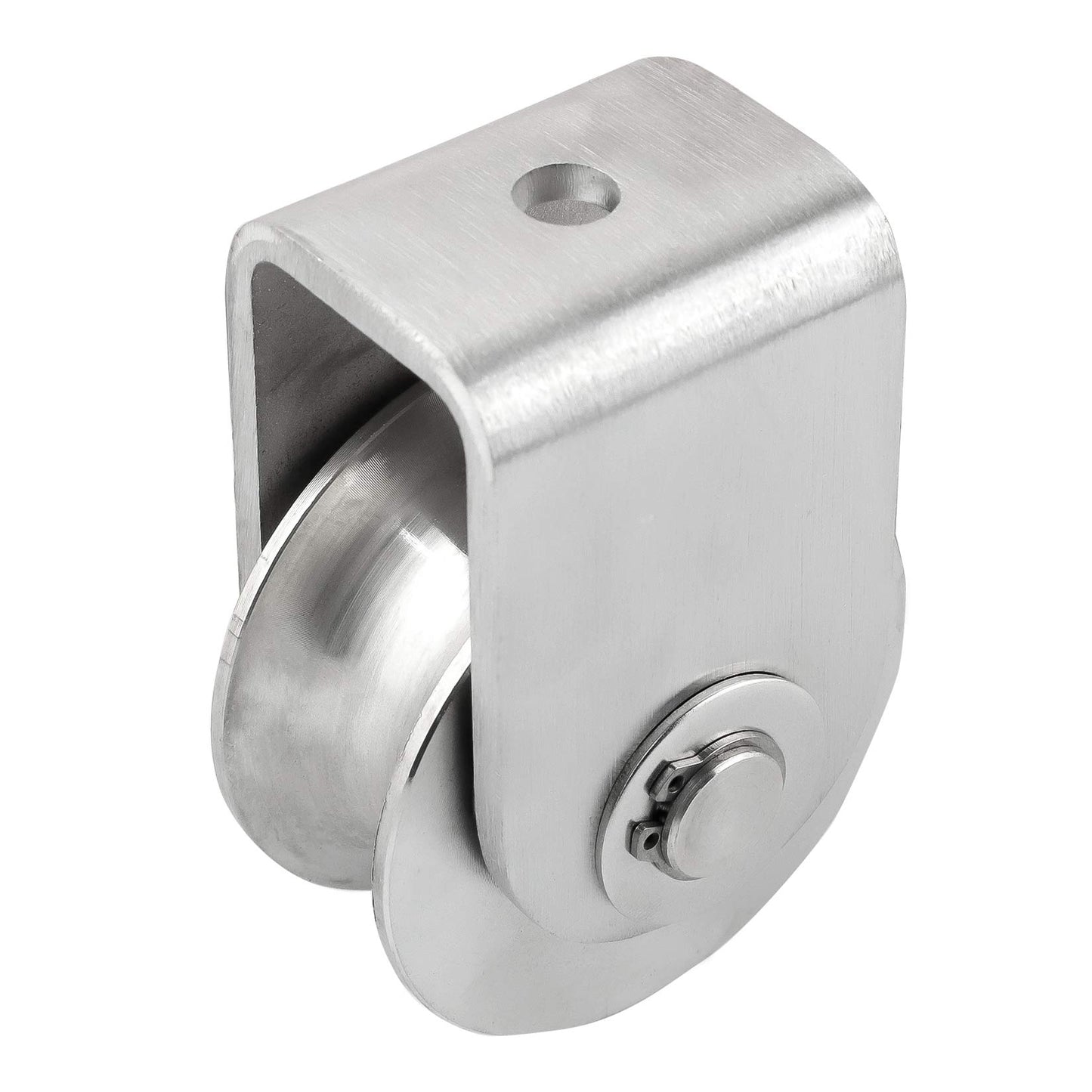 Pulley Block U Type Single Wheel Pulley Block Duplex Bearing 304 Stainless Steel Smooth Loading 880lb/400Kg for Material Handling and Moving