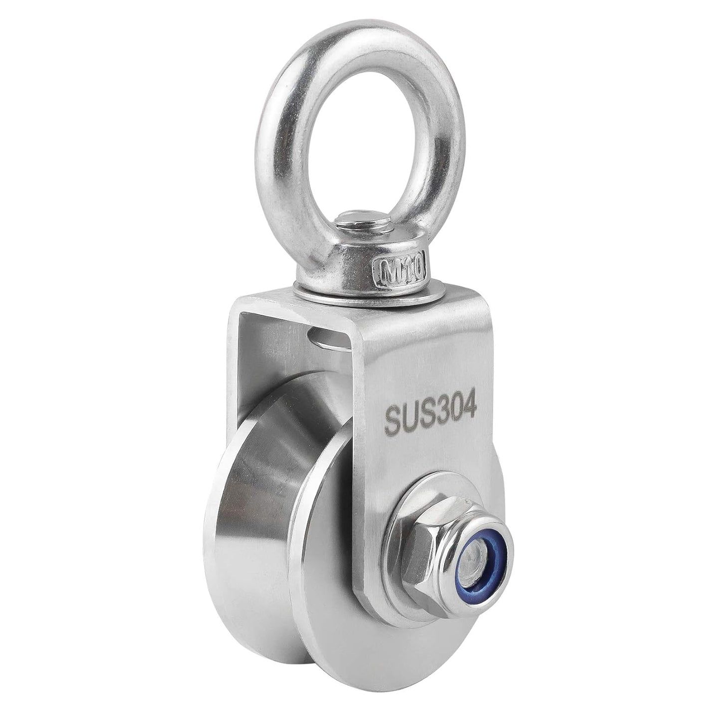 V Type Cable Pulley Wheel, Swivel Single Pulley Block, Stainless Steel, Bearing Inside, Heavy Duty Good for Pulley System Gym Equipment, Loading 1100lb