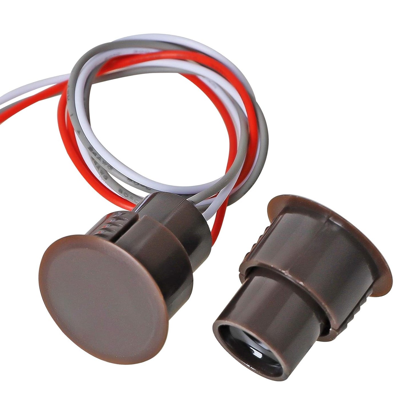 RC-36 NC+NO Recessed Wired Security Window Door Contact Sensor Alarm Magnetic Reed Switch Brown - (5 Sets)