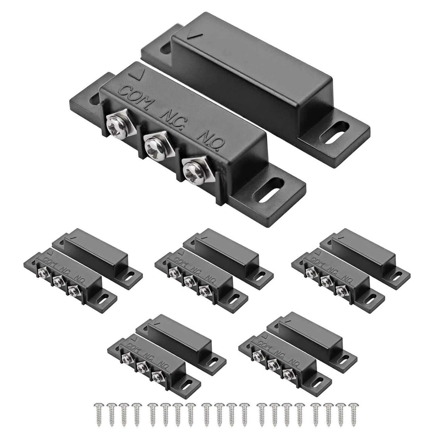 5Sets MC-31B Magnetic Reed Switch Wired Surface Mount Normally Open Closed NC NO Door Contact Sensor Alarm Magnetic Door Switch Black