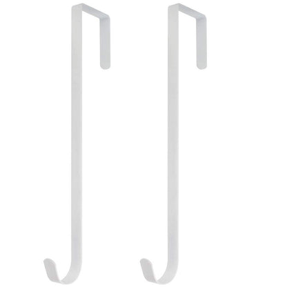 15" L Premium Over The Door Metal Wreath Hanger Metal Hook 2packs (Black)