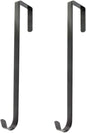 15" L Premium Over The Door Metal Wreath Hanger Metal Hook 2packs (Black)