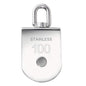 3Pcs 304 Stainless Steel M32 Single Pulley Block, Wire Rope Hanging Wire Towing Wheel, with 3Pcs Spring Snap Hook