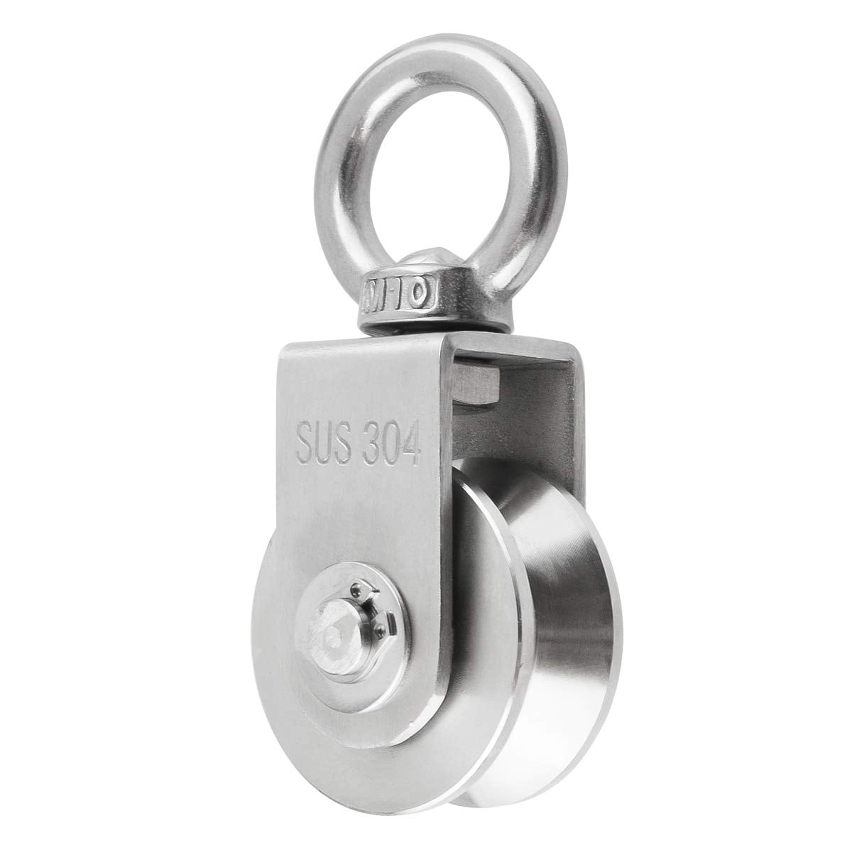 U Type Cable Pulley Wheel, Swivel Single Pulley Block, Stainless Steel, Bearing Inside, Heavy Duty Good for Pulley System Gym Equipment, Loading 1100lb