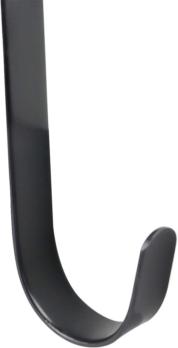 15 Inches Double Side Wreath Hangers Over The Door - Large Wreath Metal Hook for Christmas Wreath Front Door Hanger - Holds 2 Wreaths with This 2 Sided Hanger (Black)