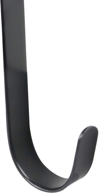 15 Inches Double Side Wreath Hangers Over The Door - Large Wreath Metal Hook for Christmas Wreath Front Door Hanger - Holds 2 Wreaths with This 2 Sided Hanger (Black)