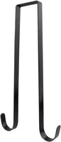 12 Inches Over The Door Black Metal Double Wreath Hanger - Holds 2 Wreaths with This 2 Sided Hanger - Premium Sturdy Metal