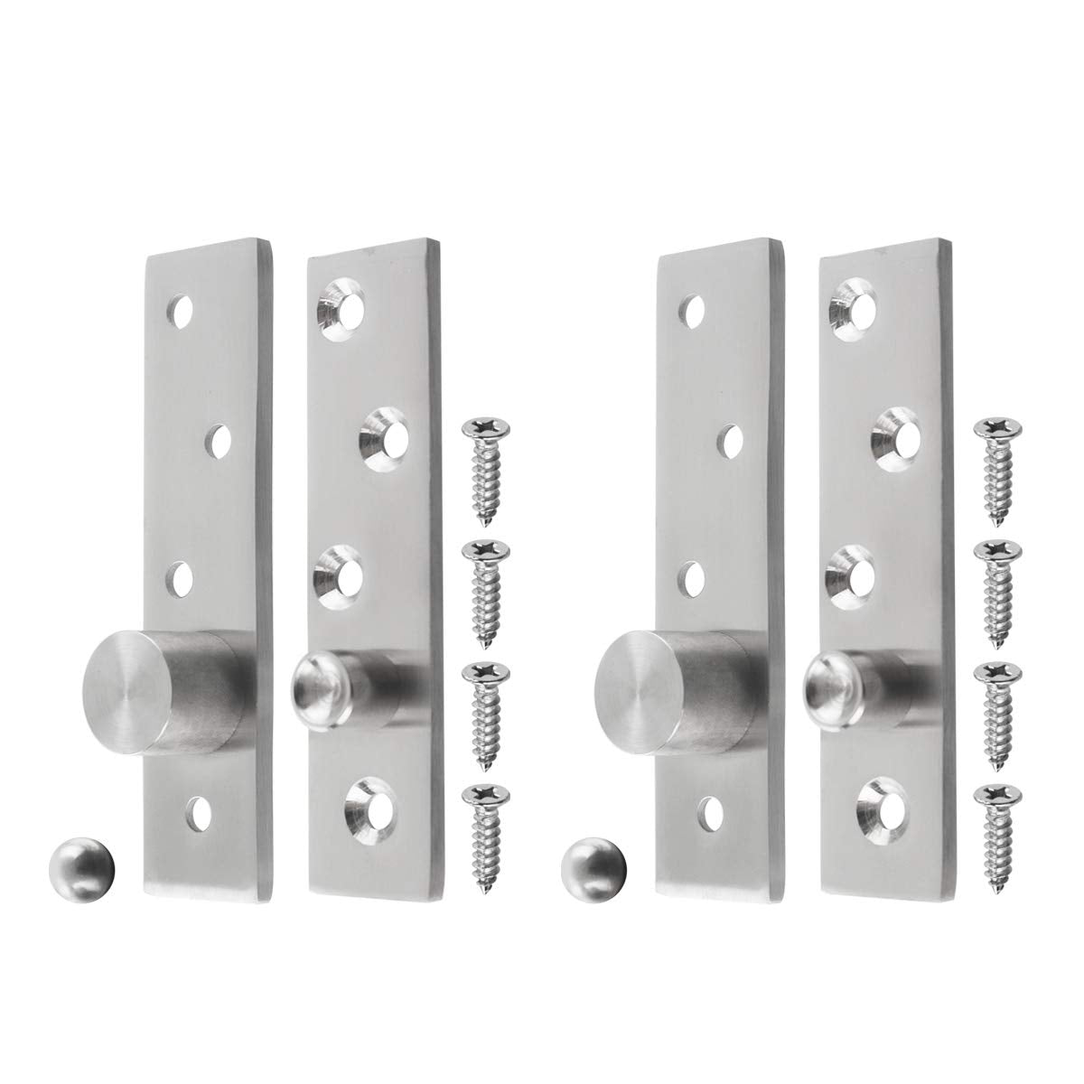 3 Inch Length Offset-Axes Rotating Hinge 360 Degree Door Pivot Hinge Concealing Up Down Shaft Hinges, Stainless Steel Brushed Nickel 2 Pcs