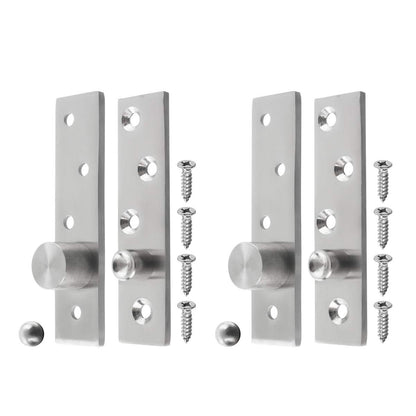 3 Inch Length Offset-Axes Rotating Hinge 360 Degree Door Pivot Hinge Concealing Up Down Shaft Hinges, Stainless Steel Brushed Nickel 2 Pcs