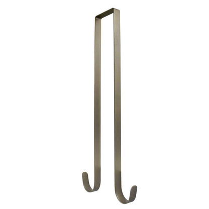 15 Inches Double Side Wreath Hangers Over The Door - Large Wreath Metal Hook for Christmas Wreath Front Door Hanger - Holds 2 Wreaths with This 2 Sided Hanger (Black)