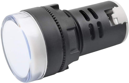 12V 20mA Energy Saving Indicator Light Mounting Hole Size 22mm (7/8 Inch) 10 Pcs (White)