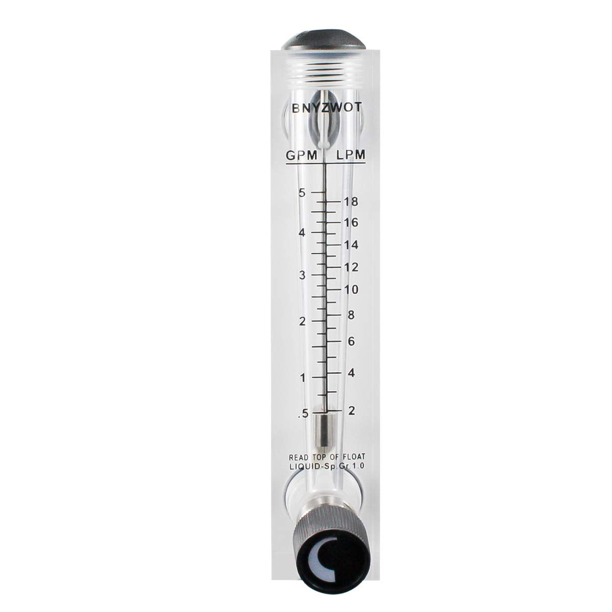Adjustable Knob Water Flow Meter Panel Type Flowmeter M-15 0.5-5GPM 2-18LPM