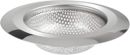 Kitchen Sink Strainer Stainless Steel, Mesh and Punching, Kitchen Sink Drain Strainer, Sink Strainers with Large Wide Rim 4.5" Diameter for Kitchen Sinks 4 Pack