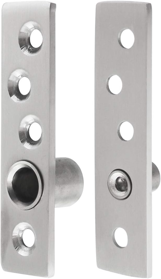 3 Inch Length Offset-Axes Rotating Hinge 360 Degree Door Pivot Hinge Concealing Up Down Shaft Hinges, Stainless Steel Brushed Nickel 2 Pcs