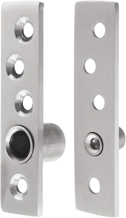 3 Inch Length Offset-Axes Rotating Hinge 360 Degree Door Pivot Hinge Concealing Up Down Shaft Hinges, Stainless Steel Brushed Nickel 2 Pcs