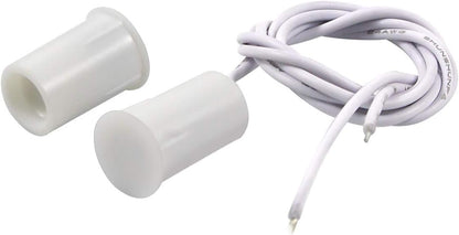 Magnetic Door Switch RC-33 NC Recessed Wired Security Window Door Contact Sensor Alarm White- (5 Sets)