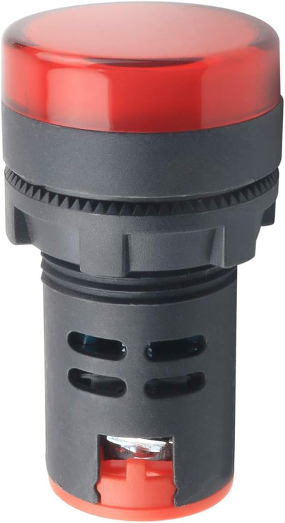 Indicator Light AC/DC 12V 20mA LED Flush Panel Mount Red 10 Pcs
