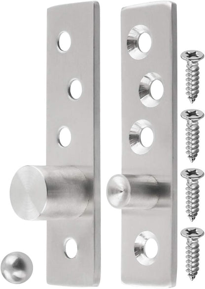 3 Inch Length Offset-Axes Rotating Hinge 360 Degree Door Pivot Hinge Concealing Up Down Shaft Hinges, Stainless Steel Brushed Nickel 2 Pcs