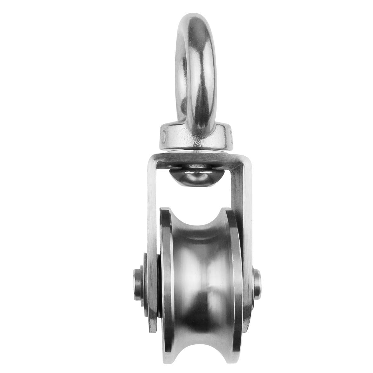 U Type Cable Pulley Wheel, Swivel Single Pulley Block, Stainless Steel, Bearing Inside, Heavy Duty Good for Pulley System Gym Equipment, Loading 1100lb