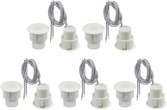 Recessed Door Contacts NC Security Alarm Window Sensors With Magnetic Reed Switch. 3⁄4 Inch Door Contact Position Switches DCS Work with All Access Control and Burglar Alarm Systems White 5pcs