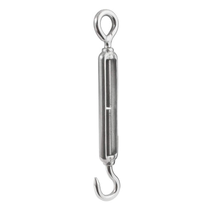 M5 3/16 inch Hook & Eye/C to O Turnbuckle 304 Stainless Steel, Hardware Kit for Wire Rope Tension Heavy Duty, for Sun Shade, Tent Installation, Anti-Rust, 10 Packs