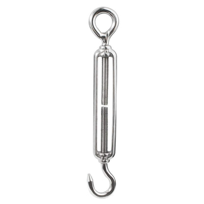 M5 3/16 inch Hook & Eye/C to O Turnbuckle 304 Stainless Steel, Hardware Kit for Wire Rope Tension Heavy Duty, for Sun Shade, Tent Installation, Anti-Rust, 10 Packs