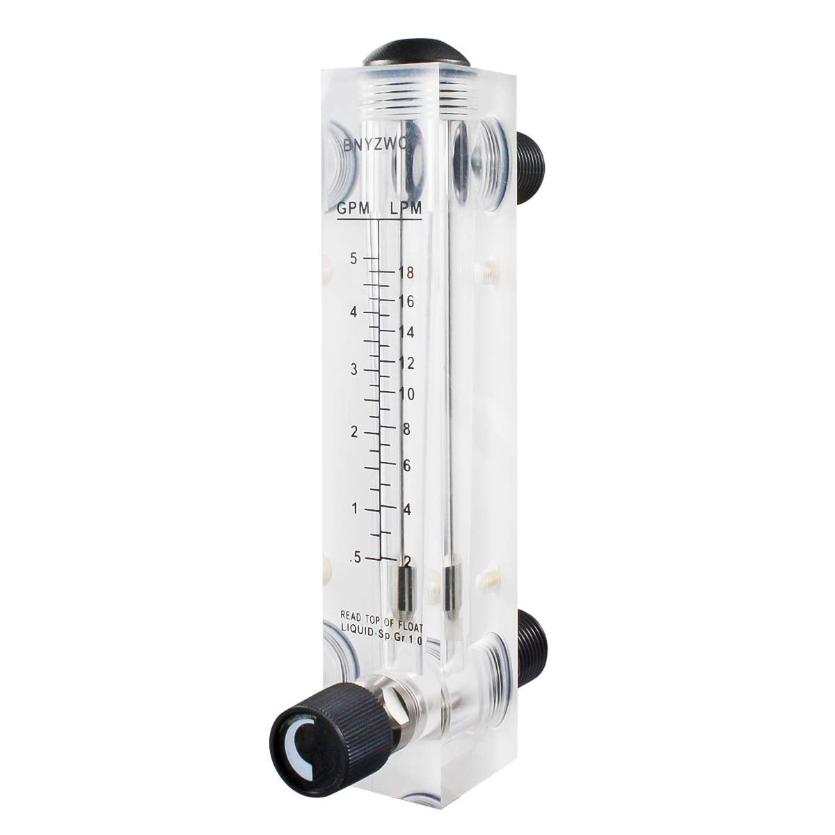 Adjustable Knob Water Flow Meter Panel Type Flowmeter M-15 0.5-5GPM 2-18LPM