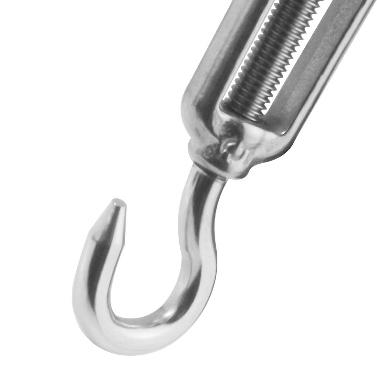 M5 3/16 inch Hook & Eye/C to O Turnbuckle 304 Stainless Steel, Hardware Kit for Wire Rope Tension Heavy Duty, for Sun Shade, Tent Installation, Anti-Rust, 10 Packs