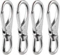 Stainless Steel Swivel Eye Snap Hooks (4 x 1-1/2 Inch) Scuba Diving Clips Universal Marine Hardware Spring Buckles for Bird Feeders/Pet Chains/Collars/Keychains and More M6(2#) 4-Pack