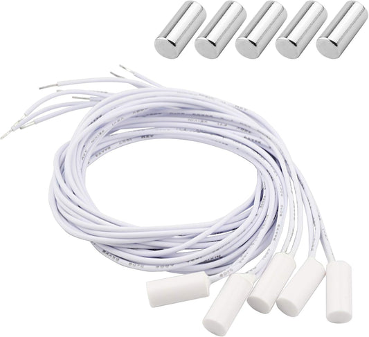 MC-34A NC (Normally Closed) Recessed Window Door Contact Sensor Alarm Magnetic Reed Switch White - (5 Sets)