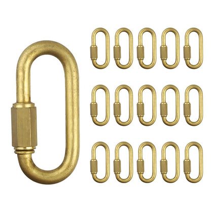 Brass Quick Links D Shape Locking Quick Chain Repair Links M4 5/32 inch Pack of 15