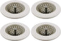Silicone Sink Strainer - Garbage Disposal Strainer Drain Catcher Plug Drain Cover Kitchen Sink Basket - Beige 4 Pack