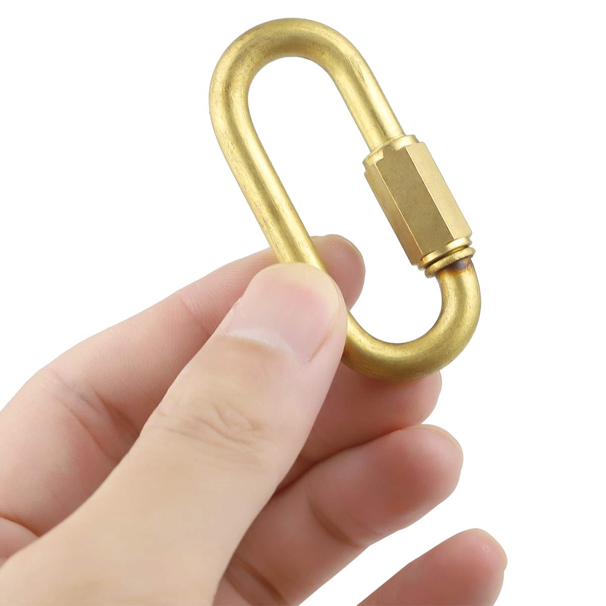 Brass Quick Links D Shape Locking Quick Chain Repair Links M4 5/32 inch Pack of 15