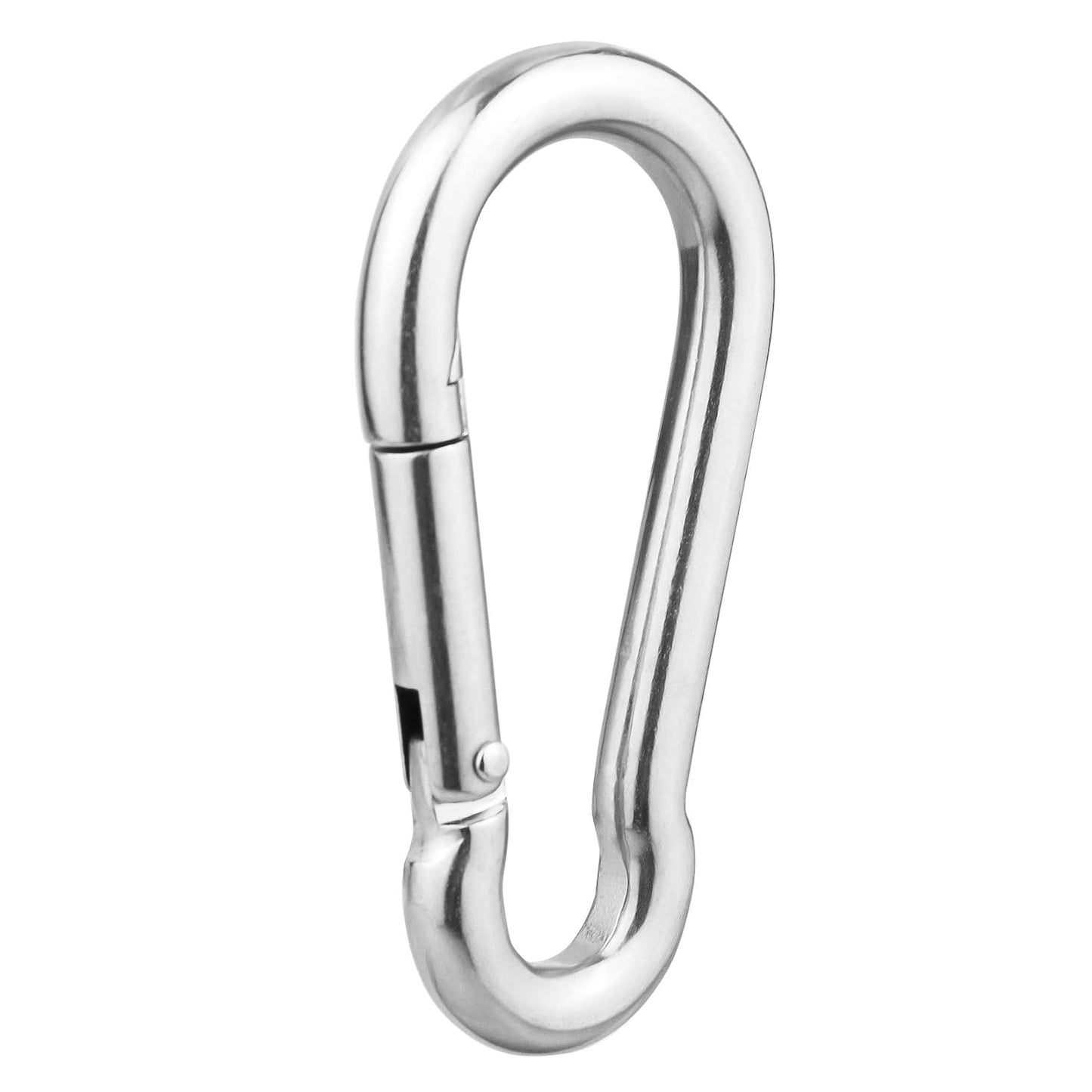 1.57 Inch Stainless Steel Carabiner Clip, 30 Pack, 304 Marine Grade, Heavy Duty Spring Snap Hooks, Mini and Large Sizes