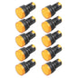 Indicator Light AC/DC 110V 20mA LED Flush Panel Mount Yellow 10 Pcs