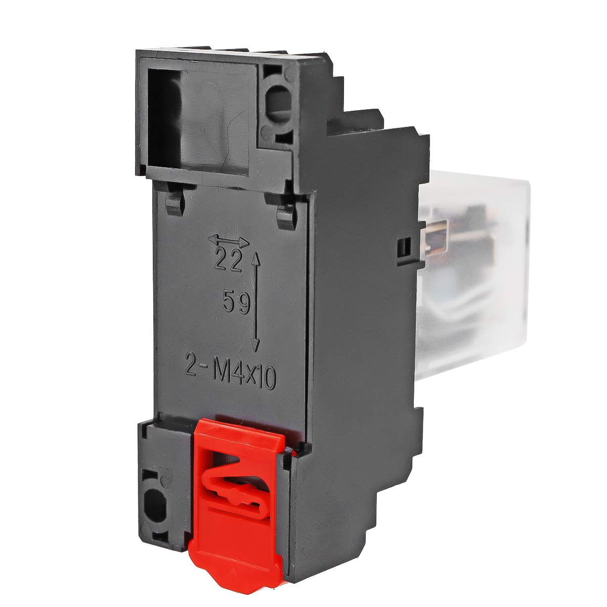 HH54P AC 24V Coil 14 Pin 5A 4PDT LED Indicator Electromagnetic Power Relay, with Base, with DIN Rail Slotted Aluminum 2pcs