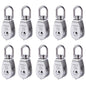 3Pcs 304 Stainless Steel M32 Single Pulley Block, Wire Rope Hanging Wire Towing Wheel, with 3Pcs Spring Snap Hook