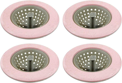 Kitchen Silicone Sink Strainer Garbage Disposal Strainer Sink Drain Catcher Plug Drain Cover Kitchen Sink Basket for Kitchen Sinks Silicone Pink 4 Pack