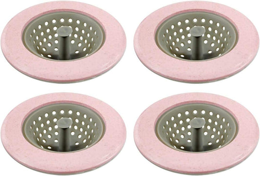 Kitchen Silicone Sink Strainer Garbage Disposal Strainer Sink Drain Catcher Plug Drain Cover Kitchen Sink Basket for Kitchen Sinks Silicone Pink 4 Pack