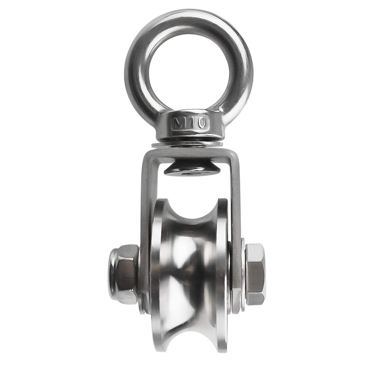 U Cable Pulley Wheel, Swivel Single Pulley Block, Stainless Steel, Bearing Inside, Heavy Duty Good for Pulley System Gym Equipment, Loading 1100lb