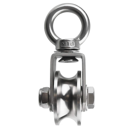 U Cable Pulley Wheel, Swivel Single Pulley Block, Stainless Steel, Bearing Inside, Heavy Duty Good for Pulley System Gym Equipment, Loading 1100lb
