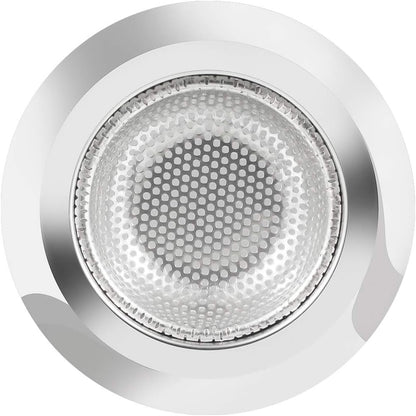 Kitchen Sink Strainer Stainless Steel, Mesh and Punching, Kitchen Sink Drain Strainer, Sink Strainers with Large Wide Rim 4.5" Diameter for Kitchen Sinks 4 Pack