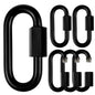 Stainless Steel Chain Quick Links- Locking Carabiners, Chain Hooks, Twist Key Ring Screw Chain Link,Black