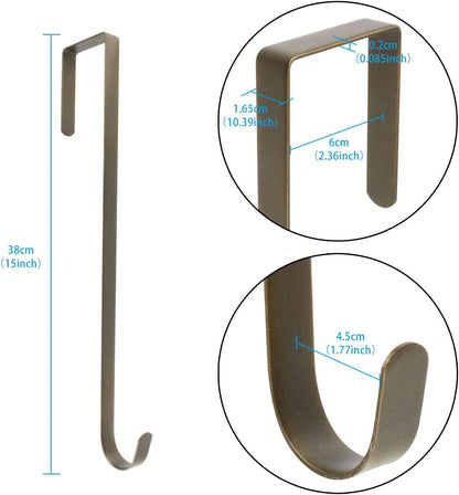15 Inches Heavy Duty Wreath Hanger for Front Door Door Large Wreath Hanger Christmas Wreaths Decorative Hook Premium Sturdy Metal Bronze