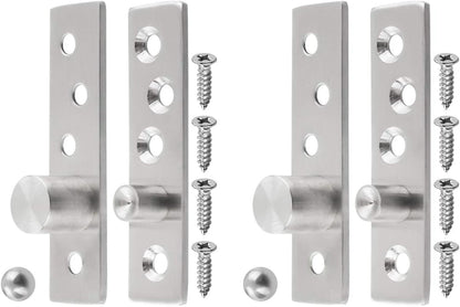 3 Inch Length Offset-Axes Rotating Hinge 360 Degree Door Pivot Hinge Concealing Up Down Shaft Hinges, Stainless Steel Brushed Nickel 2 Pcs