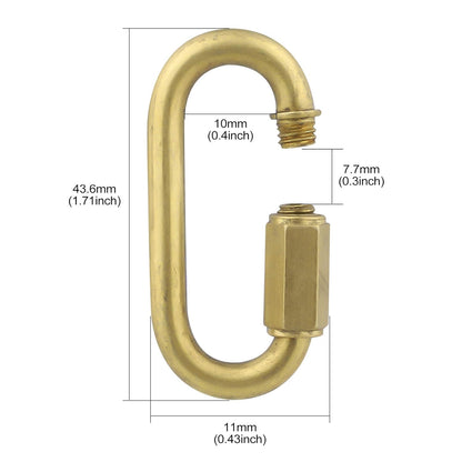 Brass Quick Links D Shape Locking Quick Chain Repair Links M4 5/32 inch Pack of 15